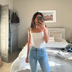 Princess Polly white knit bodysuit